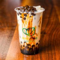 Tiger Latte · fresh milk, boba & brown sugar