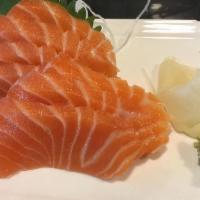 Salmon Sashimi · Sliced raw salmon sashimi, 7pcs