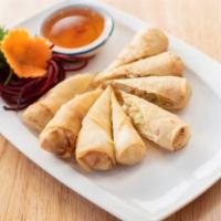 Crispy Spring Rolls (4pcs) · Vegan. Silver noodles, carrot and cabbage served with sweet & sour sauce.