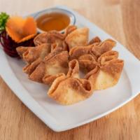 Crab Rangoon (6pcs) · Crispy wontons filled with veggie crab, cream cheese and carrot, served with sweet plum sauce.