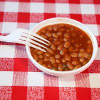 Baked Beans · Contains pork.