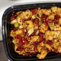 Chili Fried Chicken / 辣子鸡丁 · Like popcorn chicken. Can be made spicy or not spicy. For best taste, eat with steamed white...