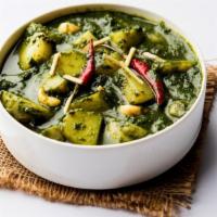 Aloo Palak · Spinach with potatoes.