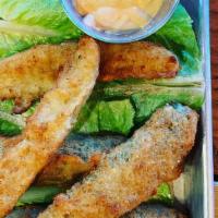 Fried Pickles · Spears served with chipotle dipping sauce.