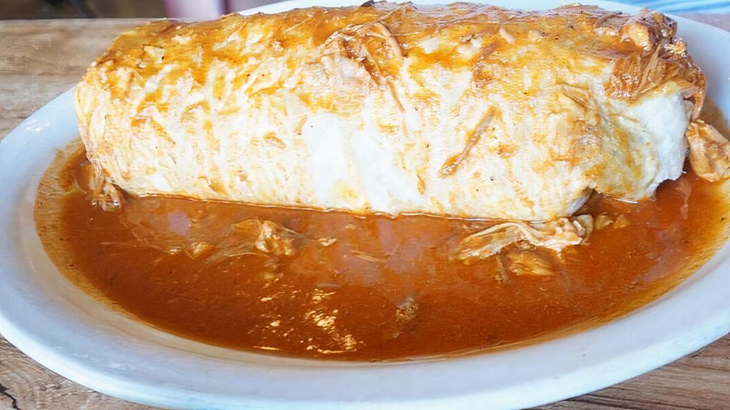 Burritos Grandes (Meat) · Large flour tortilla, stuffed with rice, beans & meat. Served wet, topped with our delicious house sauces.