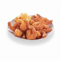 10 Piece Krispy Shrimp With Biscuit Combo · Includes a side and drink.