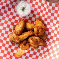 Buffalo Chicken Wings · Choice of hot and spicy, BBQ, ranch or blue cheese.
Additional sauce available