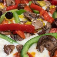 Fresh Veggie · Green olives, green & red peppers, mushrooms, onions and tomatoes