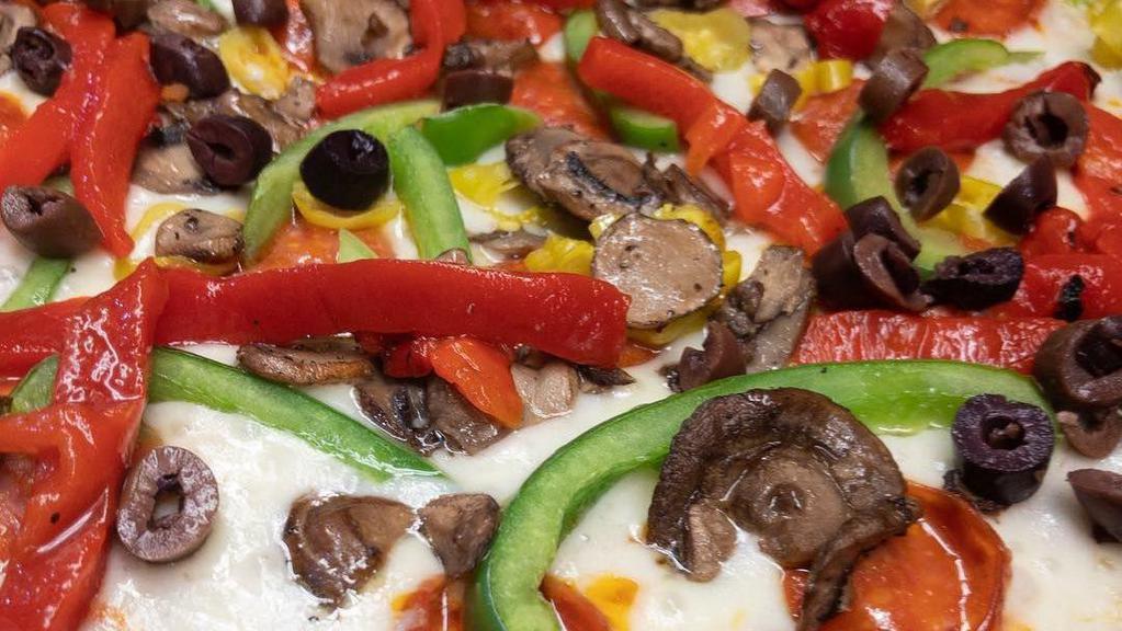 Fresh Veggie · Green olives, green & red peppers, mushrooms, onions and tomatoes