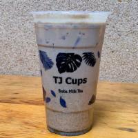 Toasted Black Sesame Milk Tea · Toasted Black Sesame with TJ Signature Milk Tea
