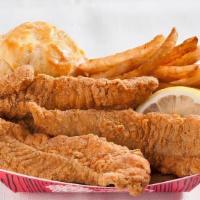 Cajun Fish Meal · Comes with a honey butter biscuit.