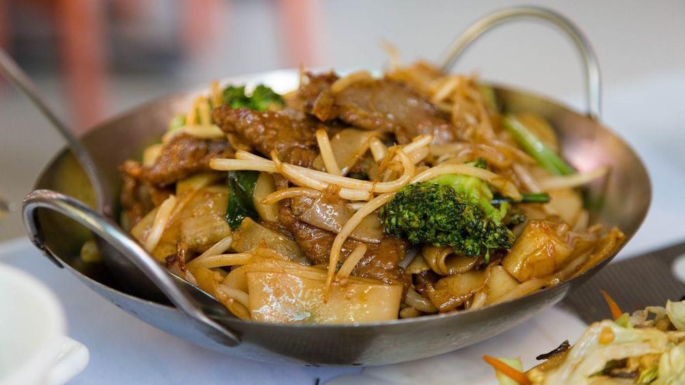 Chow Fun · Broccoli, bean sprouts, onion & choice of protein.