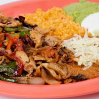 Fajitas Plate · (BEEF or CHICKEN mixed with Grilled Onion, Bell Pepper, Mushroom, Tomato)
                  ...