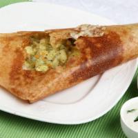 Onion Chilli Masala Dosa · Classic South Indian thin crepe made of rice & lentil topped with chopped onions & chillies,...