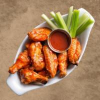 Buffalo Wings (6 pcs) · Classic Buffalo style breaded and fried chicken wings, in a choice of chicken wing sauces.