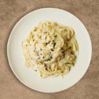 Fettuccine White Sauce  Pasta · Pasta Fettuccine pasta smothered with fresh warm white.