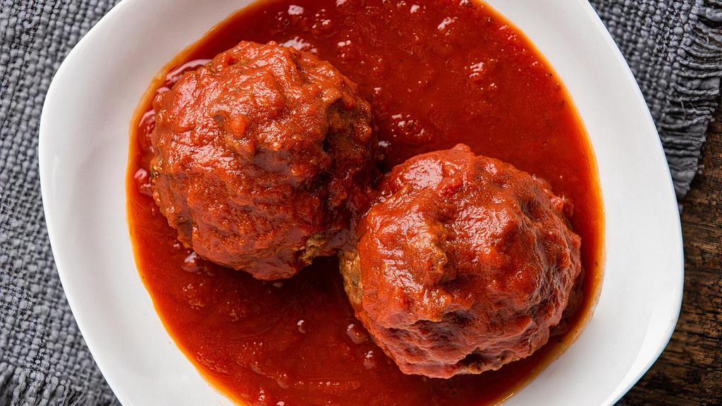Meatball Appetizer · Two large meatballs smothered in our classic marinara.