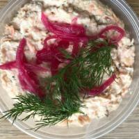 SMOKED TROUT SALAD, MCFARLAND SPRINGS TROUT (gf) · House-smoked trout with capers, dill and creme fraiche. 8 oz deli container