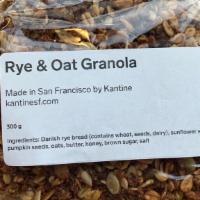 RYE & OAT GRANOLA · Perfect for topping yogurt or ice cream. Old fashioned oats, crumbled Danish rye bread, sunf...