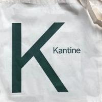 KANTINE TOTE BAG · Kantine's own tote bag. Unbleached with dark green logo.