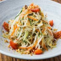 green papaya salad · tomatoes, long beans, carrots, fresh herbs, thai chile