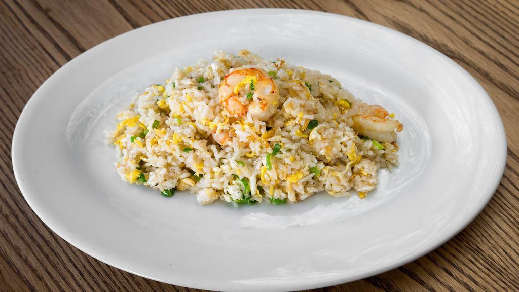 Shrimp fried rice · eggs, scallions, jasmine rice