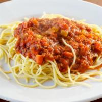 Spaghetti Bolognese · With a choice of meat or marinara sauce. Served with fresh homemade bread.