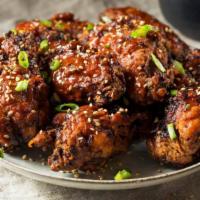 Soy Garlic Wings  · Soy Garlic Wings with Korean Chicken Moo (Sweet Radish)