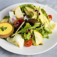 Spring Mix Green Salad · Cauliflower, cherry tomato, avocado, zucchini, honey mustard dressing.
