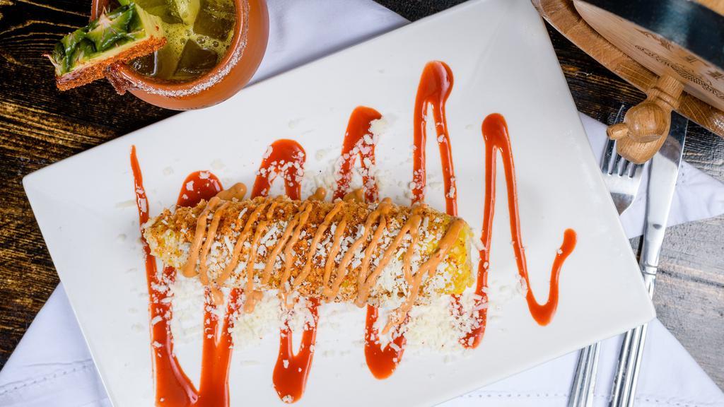 Elote · Tajin, aioli, mexican mayo, queso cotija and lime
