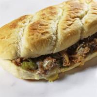 Philly Cheesesteak · Onions, mushrooms, bell peppers, mayo & American cheese