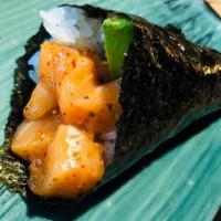 Spicy Salmon Hand Roll · Spicy salmon, avocado (1pc)