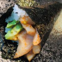 Spicy Hamachi Hand Roll · Spicy yellow tail, avocado (1pc)