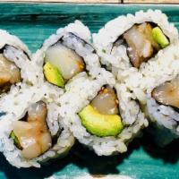Spicy Hotate Roll · Spicy scallop, avocado roll (6pc)