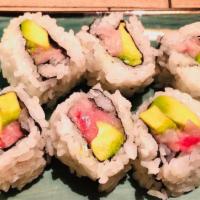 Spicy Hamachi Roll · Spicy yellow tail, avocado roll (6pc)