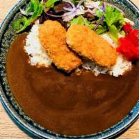 Vegetable Croquette Curry · Breaded deep fried mashed potato with vegetables curry with white rice