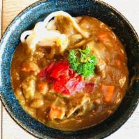 Beef Curry Udon · Beef and vegetable curry  udon noodle soup