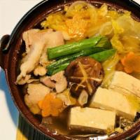 Pork Belly Hot Pot · Slice pork belly, tofu, nappa cabbage and shiitake mushroom in dashi broth