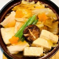 Black Cod Hot Pot · Black cod, tofu, nappa cabbage and shiitake mushroom in dashi broth