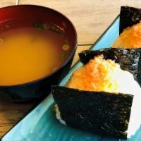 Salmon onigiri (2pc) · Salmon onigiri (2pc) with miso soup