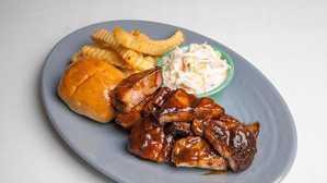 BBQ Chicken (White Meat) · Served w/ French Fries & Cole Slaw
