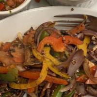 Farmers Bowl · Quinoa, black beans, grilled mushrooms, onions, bell peppers, and tomatoes. Served with a si...