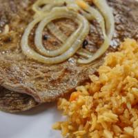 #9. Carne Asada Combo · Carne Asada with your choice of meat and made to your specification. Accompanied by rice, be...