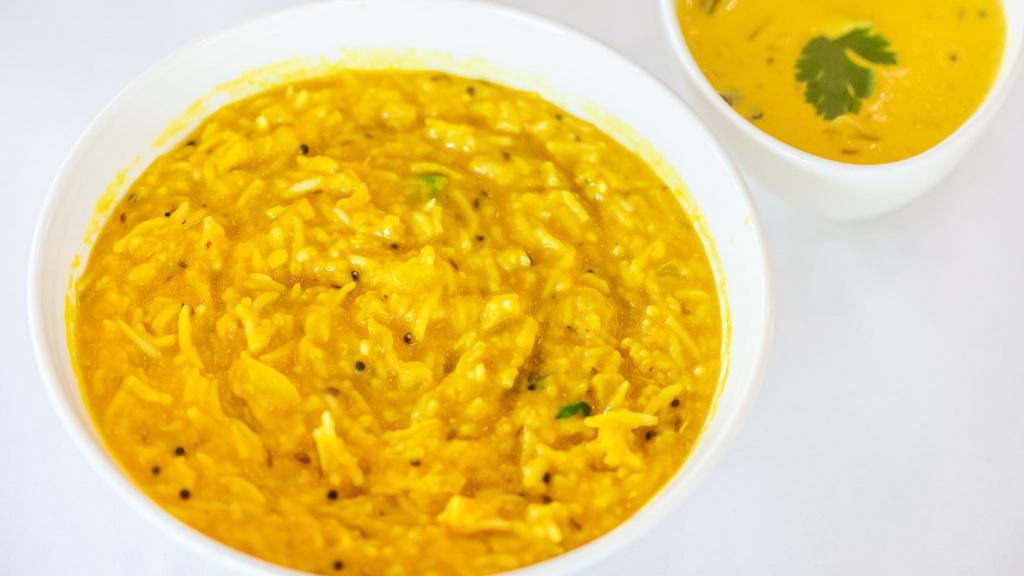 Khichdi · Rice and lentils cooked together with Indian spices.