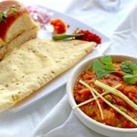 Pav Bhaji with Papad · Mixed vegetables cooked with special pav bhaji masala served with bun.