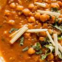 Chana Masala · Garbanzo beans cooked with onions, tomatoes and Chaat Bhavan special spices.