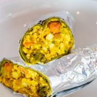Paneer Bhurji Wrap · Mashed homemade cheese cooked with spices, wrapped in plain paratha or spinach paratha, serv...