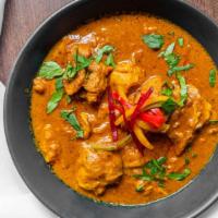 Chicken Vindaloo · Chicken cooked with Yukon potatoes in a hot and spicy Goan sauce.