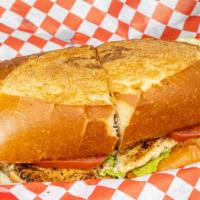 Grilled Chicken Sandwich · 8 oz. Seasoned Grilled Chicken Breast served in a French Roll with Lettuce, Tomato and Mayo