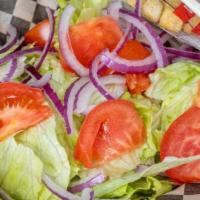 Green Salad · Iceburg Lettuce with Tomato, Onion, Croutons and your choice of Dressing.
*Ranch, Italian, B...